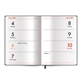 Taschenkalender A7 Soft Touch Anthrazit 2027