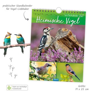 Wochenkalender zum Hängen Heimische Vögel 2027