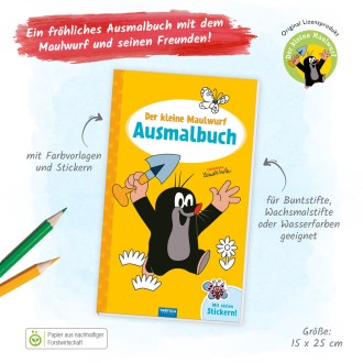 DER KLEINE MAULWURF Ausmalbuch mit Stickern