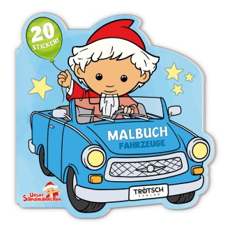 Unser Sandmännchen Mini-Malbuch mit Stickern "Fahrzeuge"
