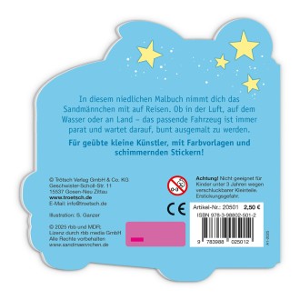 Unser Sandmännchen Mini-Malbuch mit Stickern "Fahrzeuge"