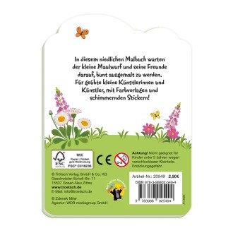Der kleine Maulwurf Mini-Malbuch mit Glitzerstickern