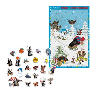 Der kleine Maulwurf Adventskalender mit 24 Soft-Stickern Sticker Adventskalender | Ab 3 Jahren