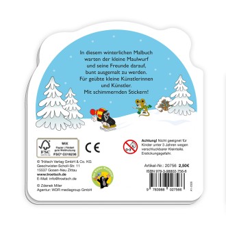 Der kleine Maulwurf Mini-Malbuch mit Stickern Winter