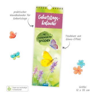 Geburtstagskalender Streifenformat