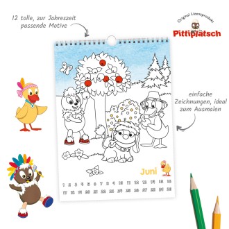 Ausmalkalender immerwährend Pittiplatsch