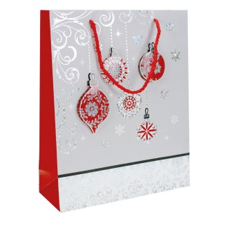 Weihnachtstasche rot/silber mini