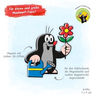DER KLEINE MAULWURF 3D Magnet "Maulwurf mit Gießkanne"