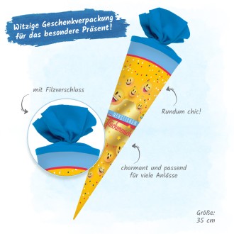 Zuckertüte "Herzliche Glückwünsche" Smiley