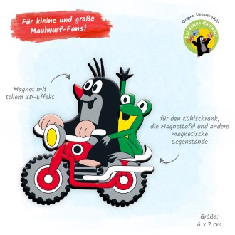 DER KLEINE MAULWURF 3D Magnet "Maulwurf Motorrad"