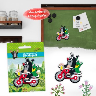 DER KLEINE MAULWURF 3D Magnet "Maulwurf Motorrad"