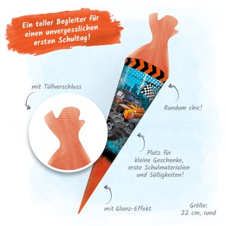 Schultüte Monstertruck 22 cm