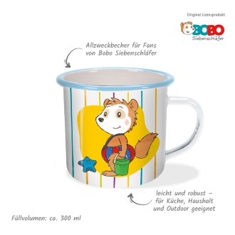 BOBO SIEBENSCHLÄFER Emaillebecher "BOBO Streifen"