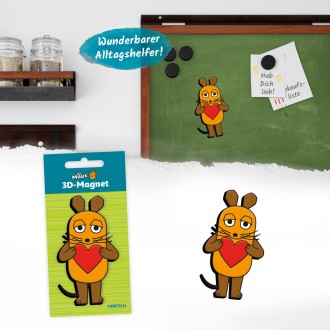 DIE MAUS 3D Magnet "Maus Herz"