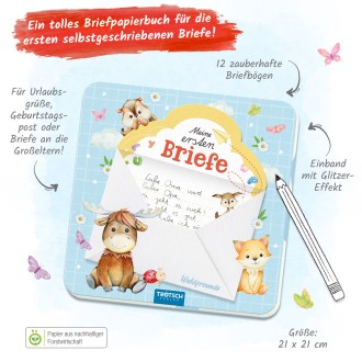 Briefpapierbuch Meine ersten Briefe "Waldfreunde"