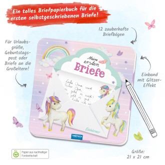 Briefpapierbuch Meine ersten Briefe "Einhorn"