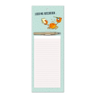 Notizblock mit Stift und Magnet "Krabbe"