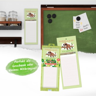 Notizblock mit Stift und Magnet "Faultier"