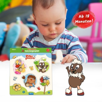 Unser Sandmännchen Holzlegespiel "Pittiplatsch"
