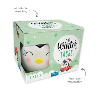Wintertasse Pinguin groß