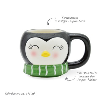 Wintertasse Pinguin groß