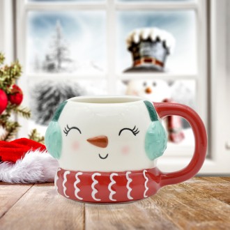Wintertasse Schneemann klein