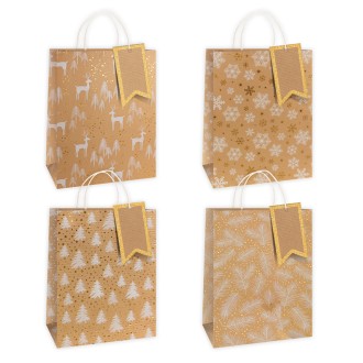 Weihnachtstasche Kraftpapier medium
