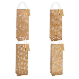 Weihnachts Flaschentasche Kraftpapier