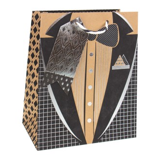 Geschenktasche "Herrentasche" Kraftpapier medium
