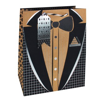 Geschenktasche "Herrentasche" Kraftpapier groß