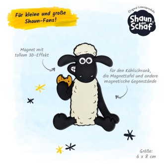 Shaun das Schaf 3D-Magnet sitzend