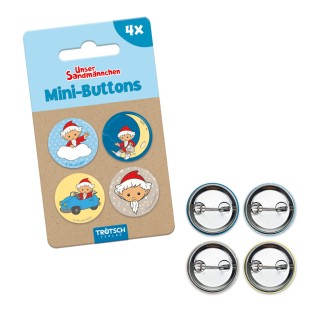 Unser Sandmännchen 4erSet Mini-Buttons "Sandmann"