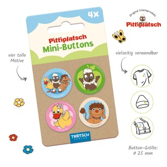 Unser Sandmännchen 4erSet Mini-Buttons "Pitti"