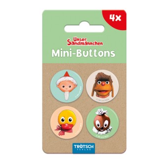 Unser Sandmännchen 4erSet Buttons "Sandmann-retro"