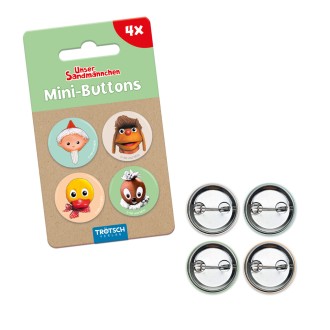 Unser Sandmännchen 4erSet Buttons "Sandmann-retro"