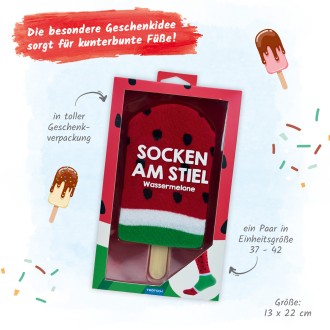 Socken am Stiel -Wassermelone-