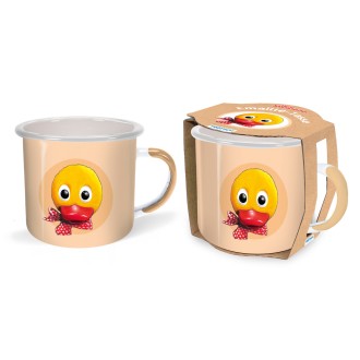 UNSER SANDMÄNNCHEN Emaillebecher "Schnatti retro"