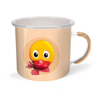 UNSER SANDMÄNNCHEN Emaillebecher "Schnatti retro"