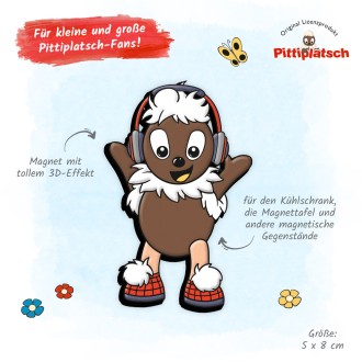Unser Sandmännchen Magnet "Pittiplatsch mit Kopfhörer"