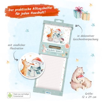Notizblock mit Stift "Winterwald"
