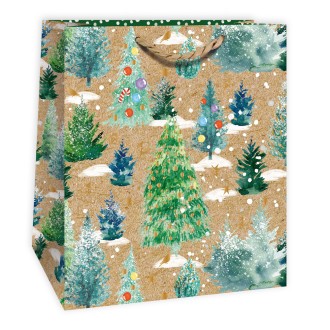Weihnachtstasche Kraftpapier medium