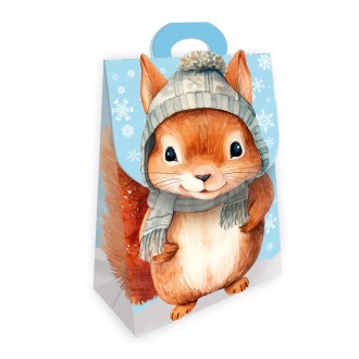 Geschenktasche mit Verschluss Eichhörnchen Winter