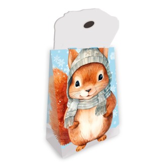 Geschenktasche mit Verschluss Eichhörnchen Winter