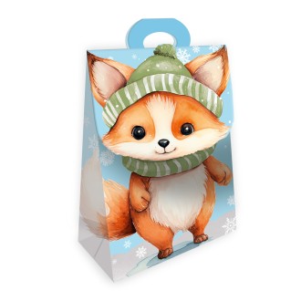 Geschenktasche mit Verschluss Fuchs Winter