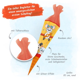 Schultüte 85cm Zum Schulstart Tierfreunde