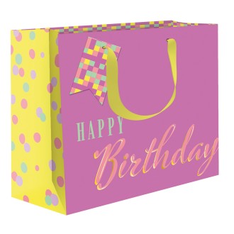 Geschenktasche Happy Birthday groß quer