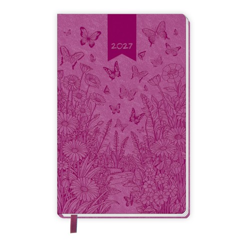 Taschenkalender A6 Soft Touch Schmetterlinge 2027