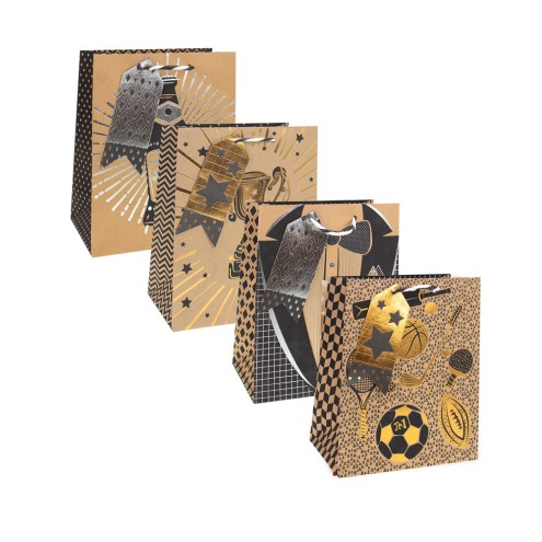 Geschenktasche "Herrentasche" Kraftpapier medium