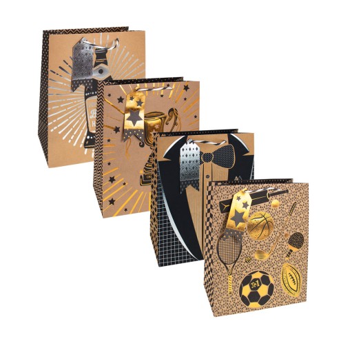 Geschenktasche "Herrentasche" Kraftpapier groß